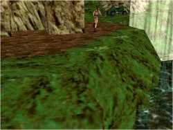 Lara is just about to chase Tony, when she spots the green Quad Bike which Tony left